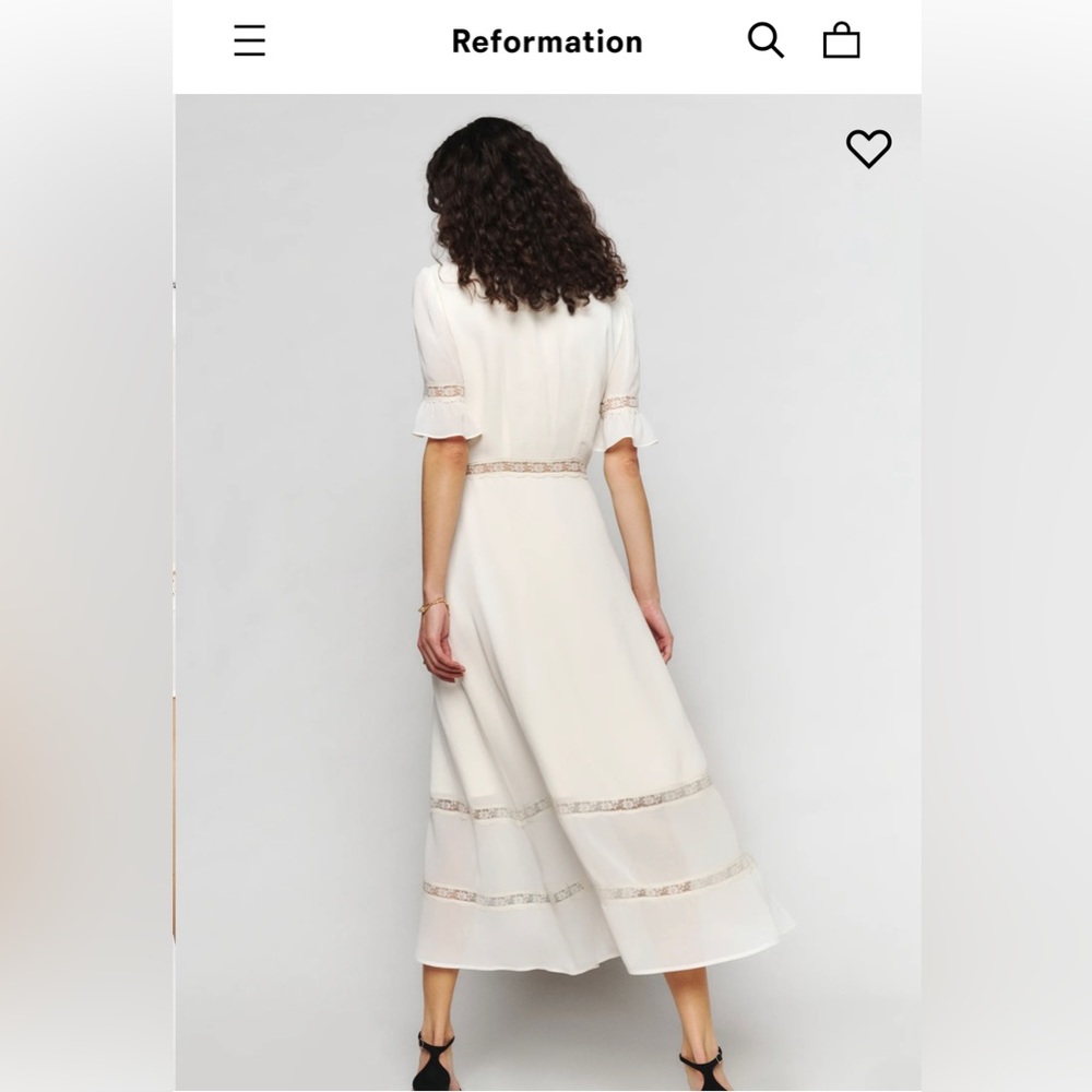Reformation Woodson Dress Cream size 10